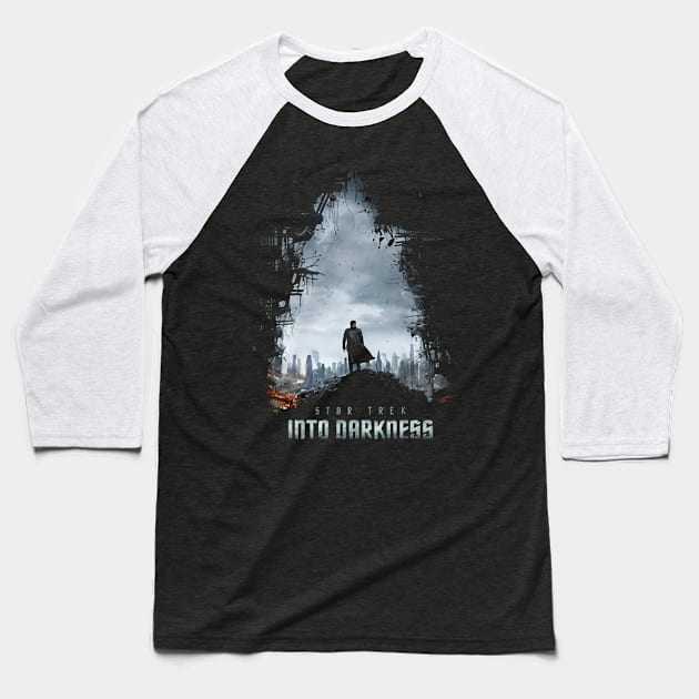 In To The Darkness Movie Illustration Baseball T-Shirt by asokabudaya